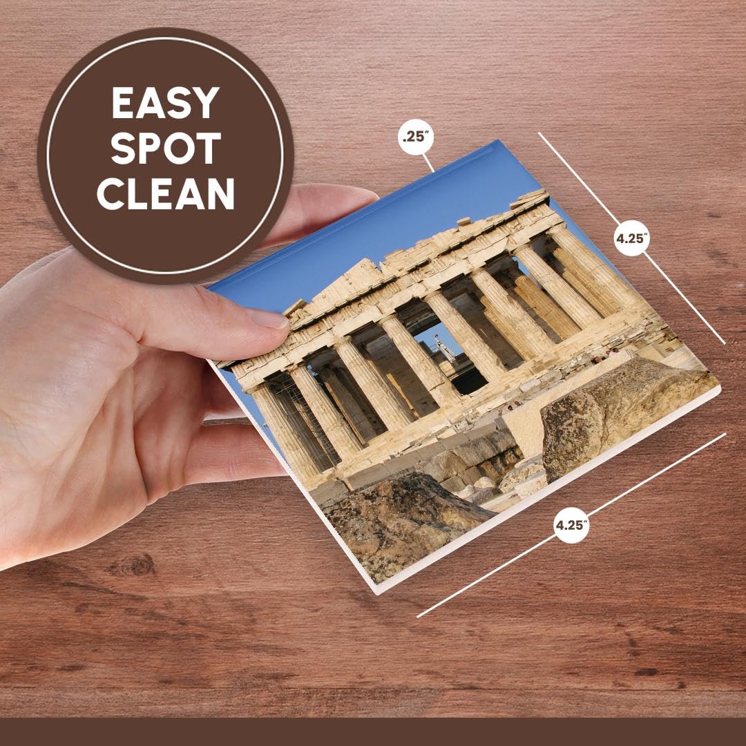 3dRose cst_81844_3 Parthenon, Ancient Architecture, AcropoLIs, Athens, Greece EU12 PRI0104 Prisma Ceramic Tile Coasters, Set of 4