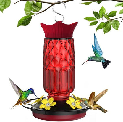 Hummingbird Feeders - 16 Oz Hanging Feeder with 5 Flower Ports & Ant Moat | Perfect Outdoor Garden Decor