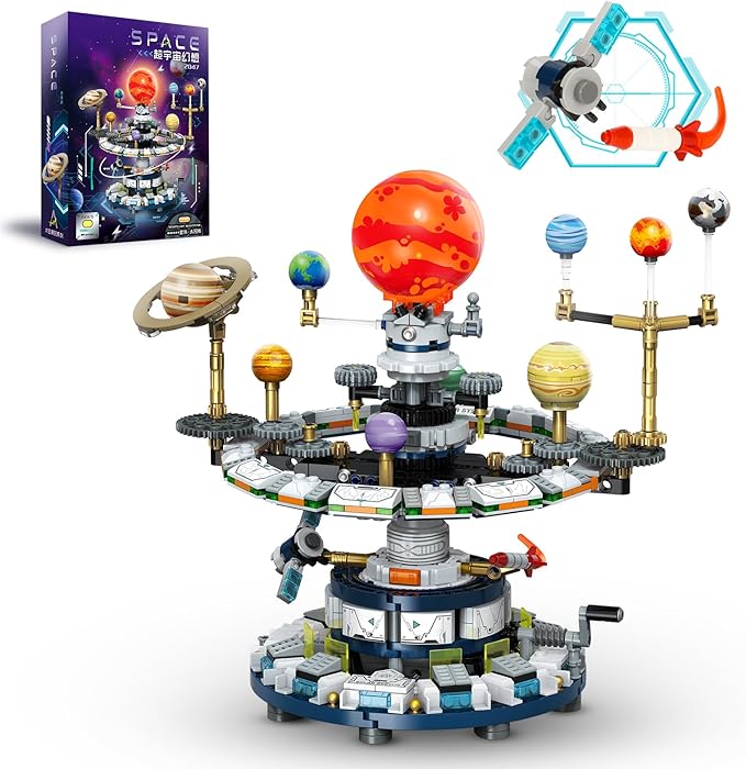Solar System Model Toy Building Set Compatible with Lego Space Exploration STEM Toy with 8 Planets &amp Rocket Educational Astronomy Building Set for Teens Adults and Space Lovers (964 PCS)