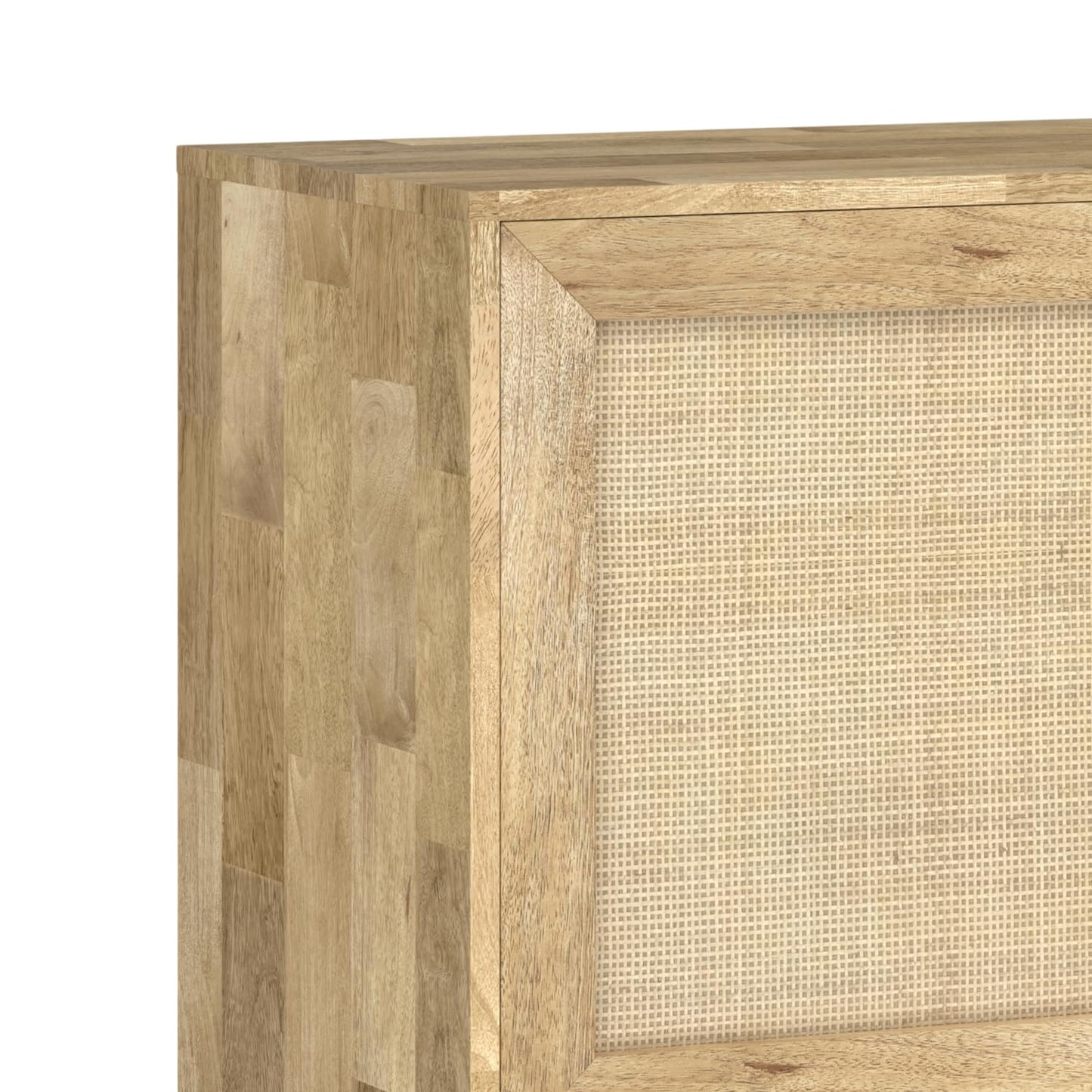 SIMPLIHOME Reeves 57 inch x 18 inch Rectangle Contemporary Modern Sideboard Buffet in Natural for The Dining Room and Kitchen