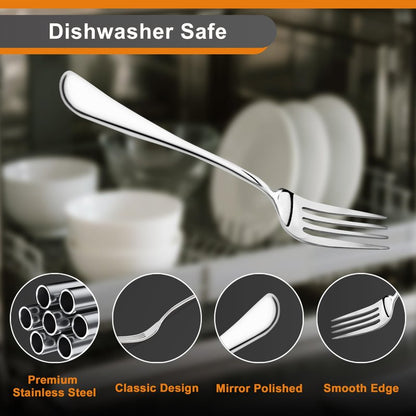 NICE KITCHEN 16 Pieces Dinner Forks Set,8" Forks,Food Grade Stainless Steel Dinner Forks,Fine Fork Set for Home,Kitchen,Restaurant,Mirror Polished and Dishwasher Safe