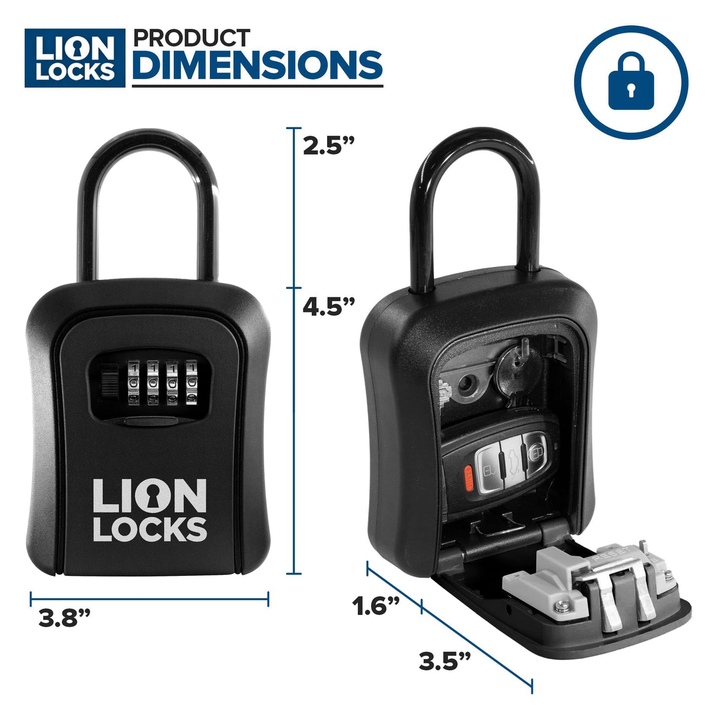 Key Lock Box for Keys with Code (12 Pack) 4 Digit Combination Lockbox for Keys Outdoor, Portable, Waterproof, Realtor Lock Box, Black