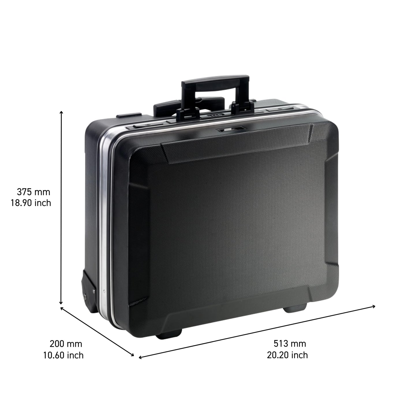 B&W International GO Portable Wheeled Rolling Tool Case Box with Pocket Boards, Black