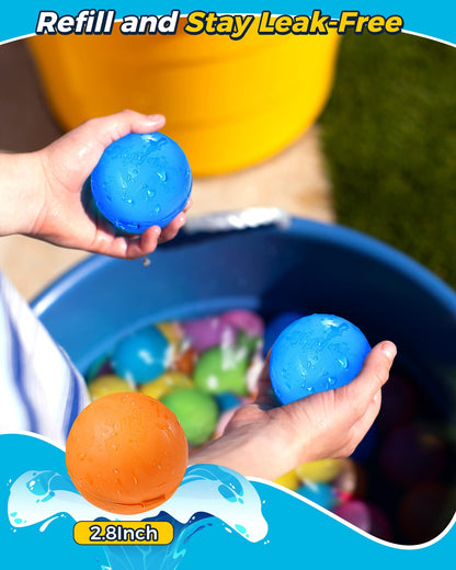 Reusable Water Bomb balloons, Summer Toy Water Toy for Boys and Girls, Pool Beach Toys for Kids ages 3-12, Outdoor Activities Water Games Toys Self Sealing Water Splash Ball for Fun(12Pack)
