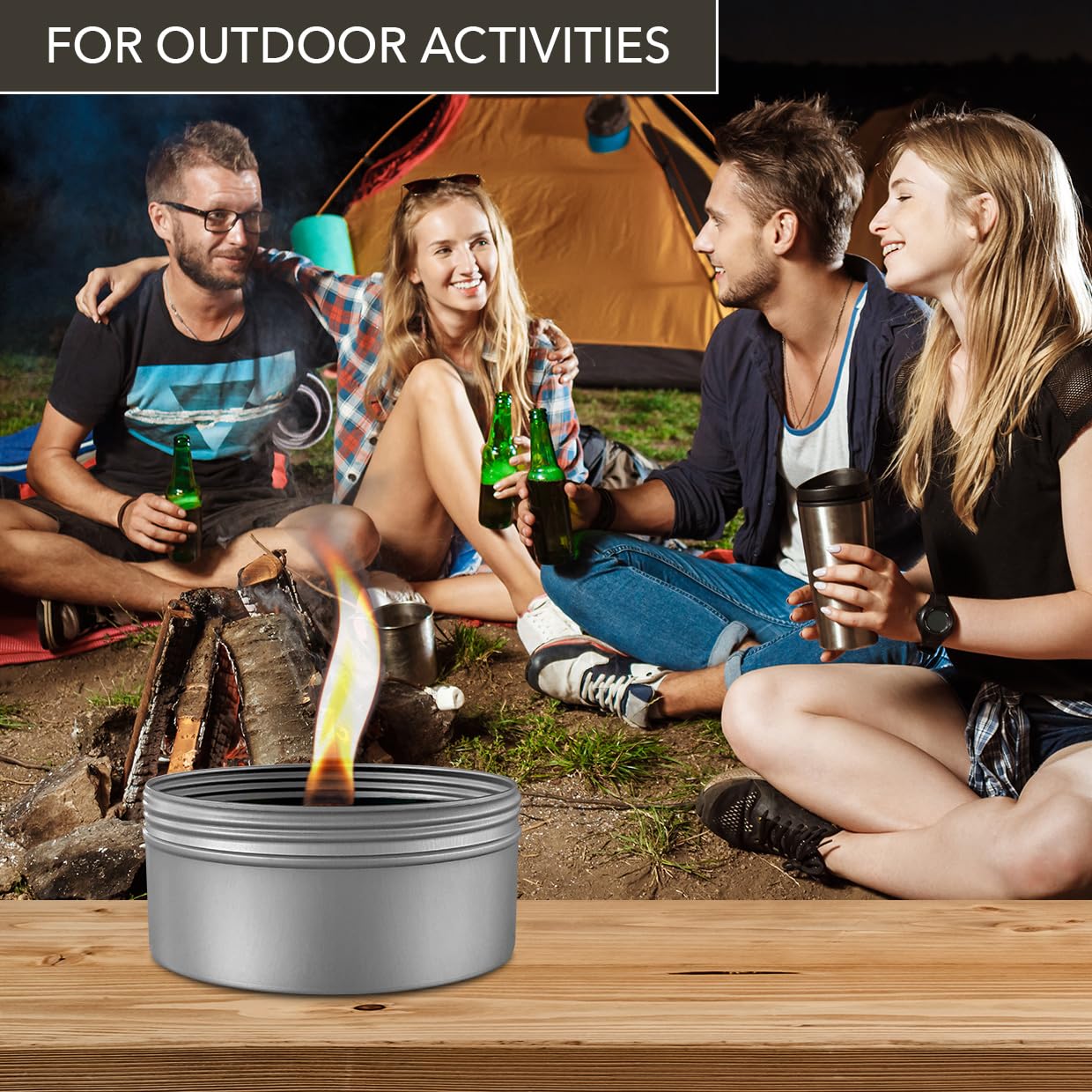 Outdoor Decorative Candle - Paraffin Candle - Unscented Candles - Outdoor Candle in Metal Cup - Natural Warm Light - Outdoor Light - Relax - Decoration - Idea for Birthday - Wedding - Party