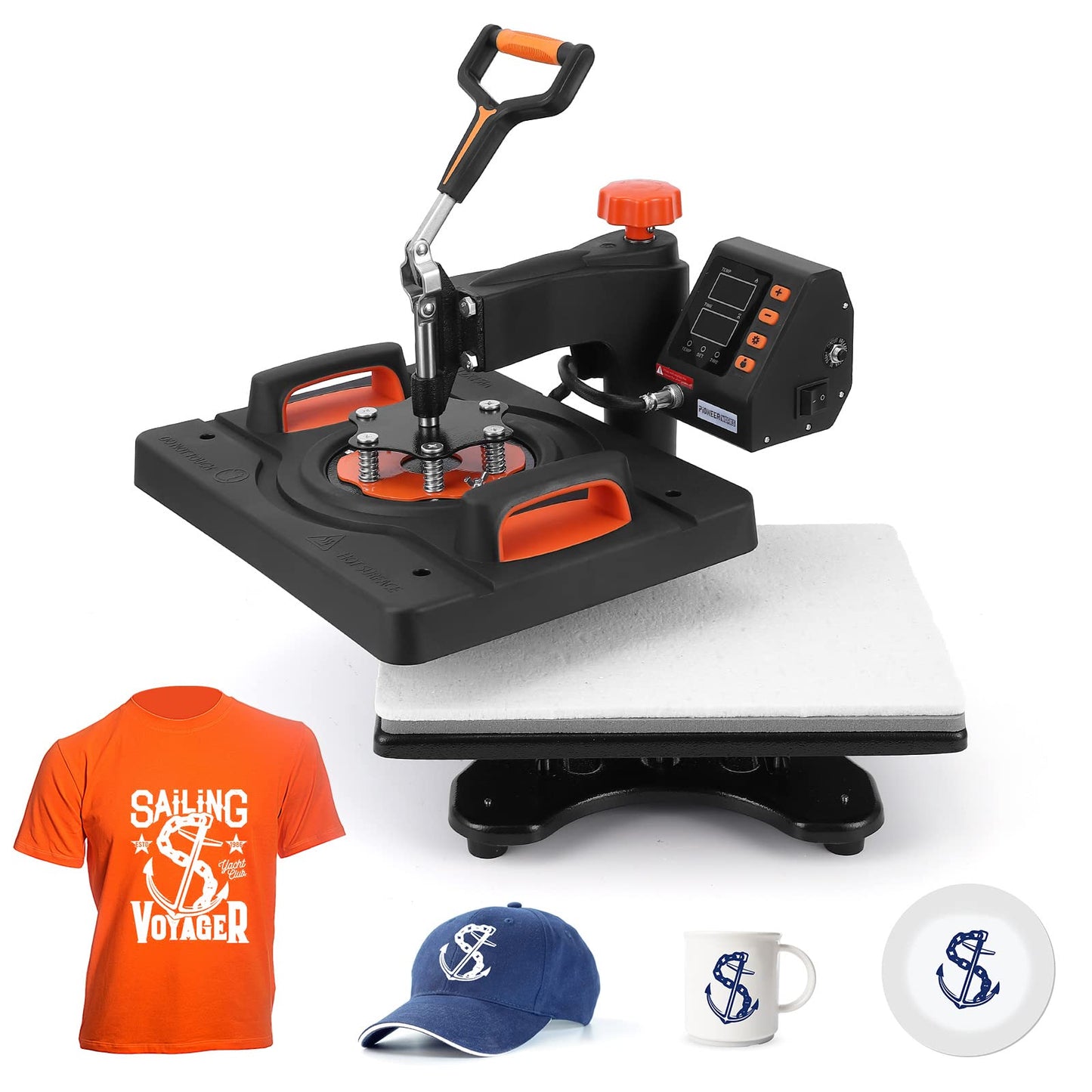 IDEALHOUSE 6-in-1 Heat Press Machine 12 x 15 Inch – 360° Swing-Away Digital Sublimation – T-Shirt, Mug, Hat & Plate Printing – Industrial-Quality Heat Transfer, 3 Preset Modes – USA