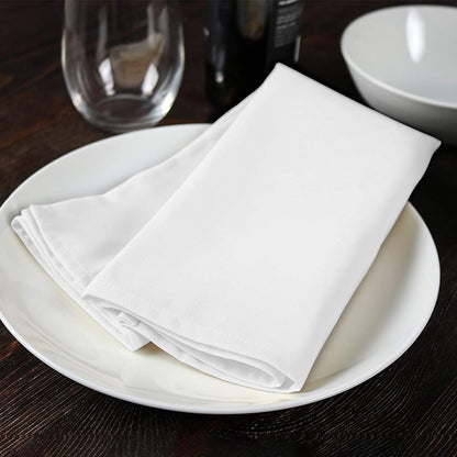 Avalon Kitchen White Cloth Napkins Bulk (Pack of 24) - 100% Polyester Dinner Linen Napkins Cloth Washable & Reusable - Durable with Hemmed Edges - Ideal for Parties and Weddings (17x17 Inches)