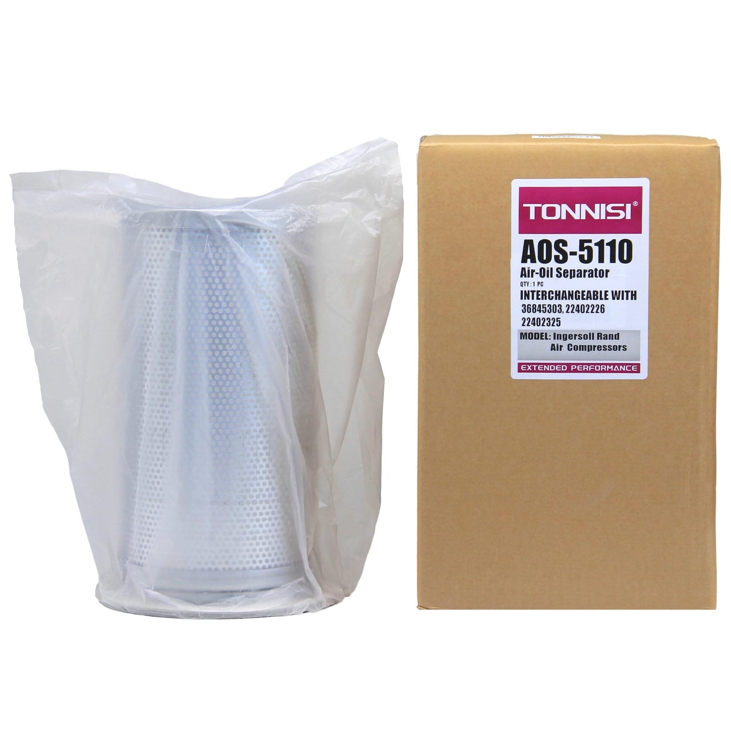 TONNISI 36845303 Air-Oil Separator Filter Replaces 22402226, 22402325 Compatible with Ingersoll Rand XP185WJD, Doosan P100-W-D P125-W-D Air Compressor Rotary Screw Cartridge Full Flow