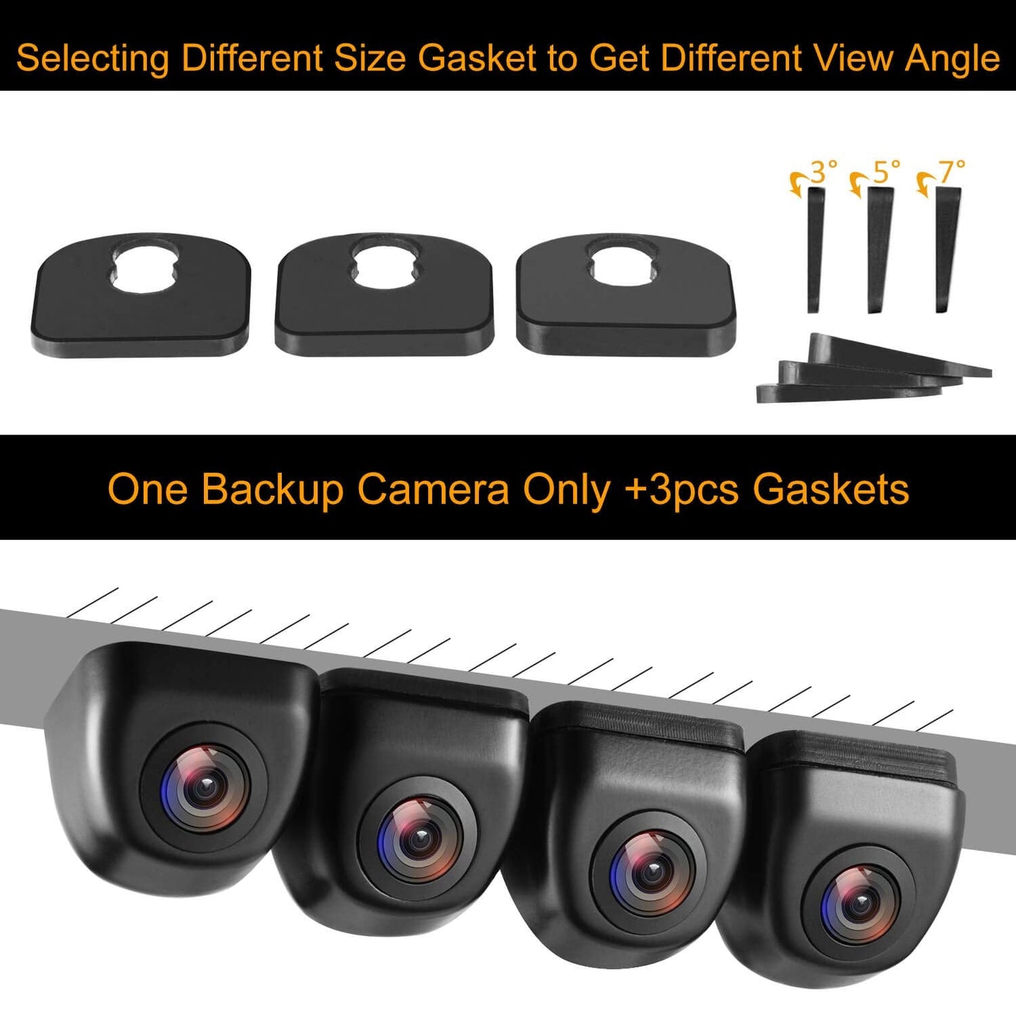 NATIKA Backup/Front View Camera,IP69K Waterproof Great Night Vision HD and Super Wide Angle Metal OEM Style Reverse Rear View Backup Camera for Cars Pickup Trucks SUVs RVs Vans (Black)