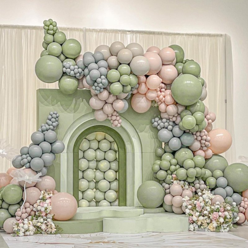 Sage Green Balloons 12 inch, Dusty Green Balloons 50pcs Party Balloons for Wedding Engagement Bridal Baby Shower Birthday Party Decorations