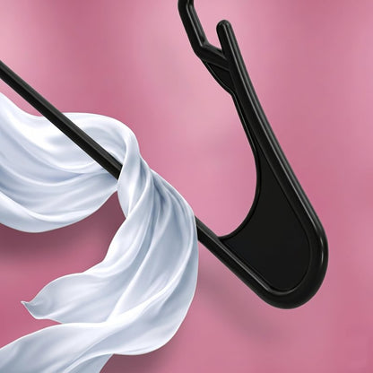 Utopia Home Plastic Hangers 50 Pack, Space-Saving Clothes Hangers with Non-Slip Shoulder Grooves for Strappy Clothes, Ideal for Home Closet Organization and Warddrobe Solutions (Black)