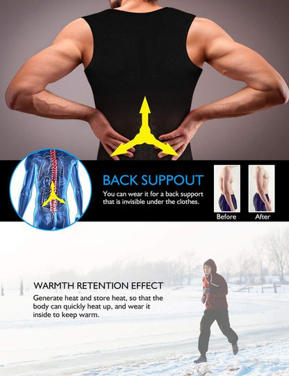 DoLoveY Men Sweat Sauna Vest Waist Trainer Body Shaper Hot Neoprene Sport Fitness Gym Workout Tank Top