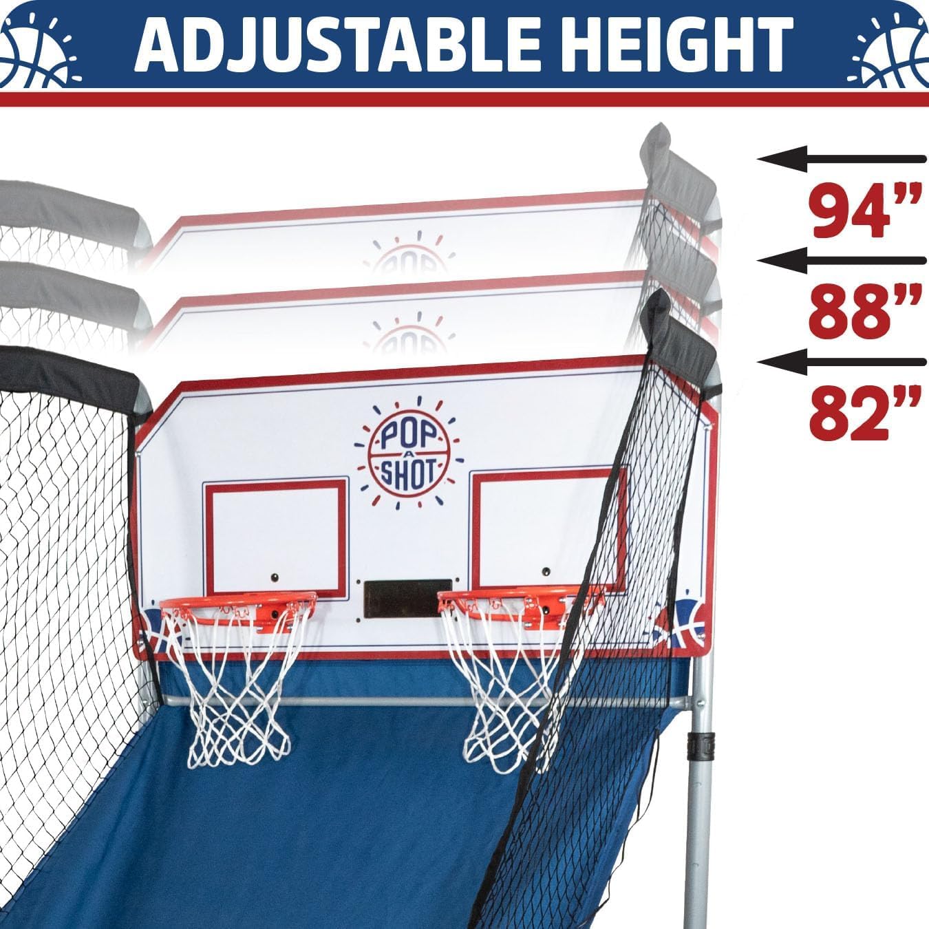 Pop-A-Shot - Home Dual Shot with New York Knicks NBA Graphics l Sensor Scoring l 16 Game Modes l 7 Balls l Foldable Storage l for All NBA Fans