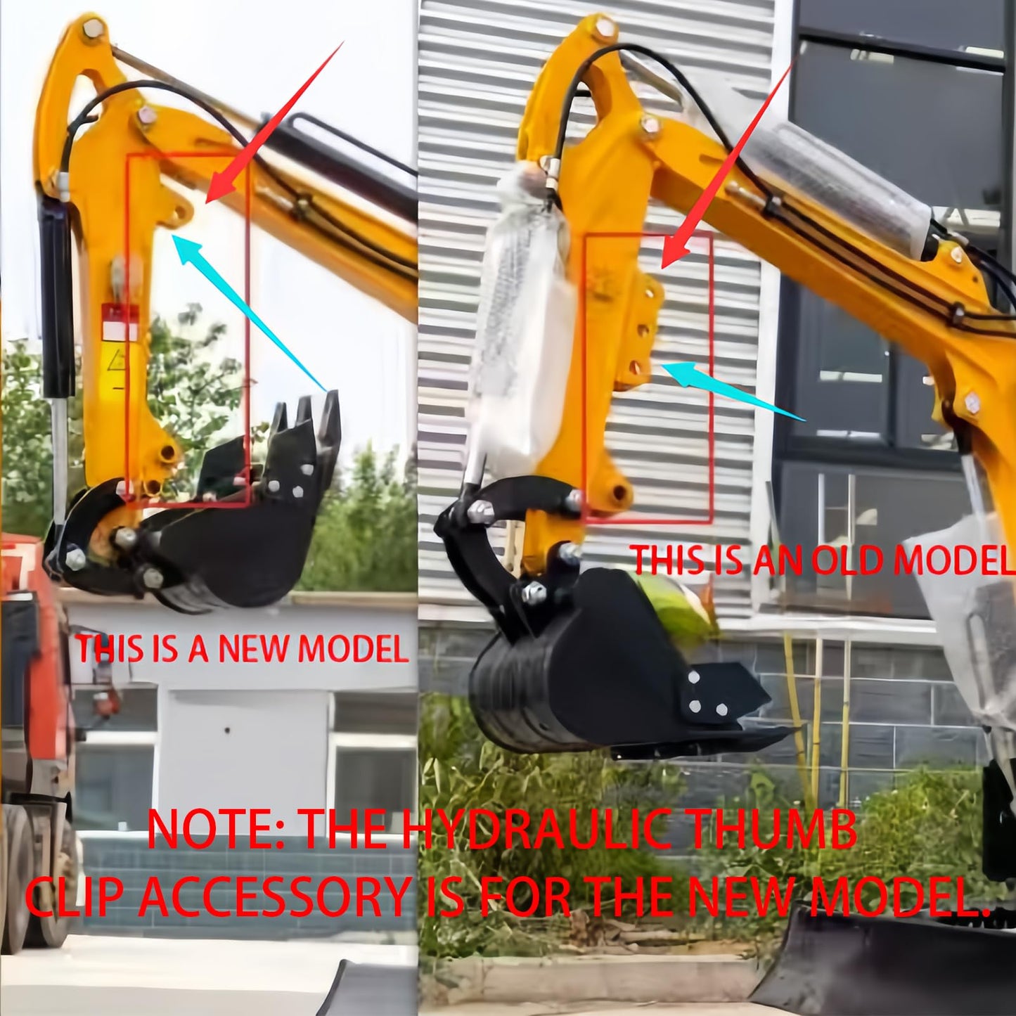 Hydraulic Thumb Claw for 1-3Ton Mini Excavators New Models, Universal Attachment for HT-10 Series, Ideal for Lifting, Scrap & Landscaping
