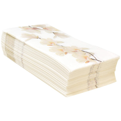 Gift Boutique 90+ Floral White Magnolia Blossom Guest Napkins 3 Ply Disposable Paper Spring Flowers Dinner Hand Napkin for Bathroom Wedding Holiday Anniversary Birthday Party Bridal Decorative Towels