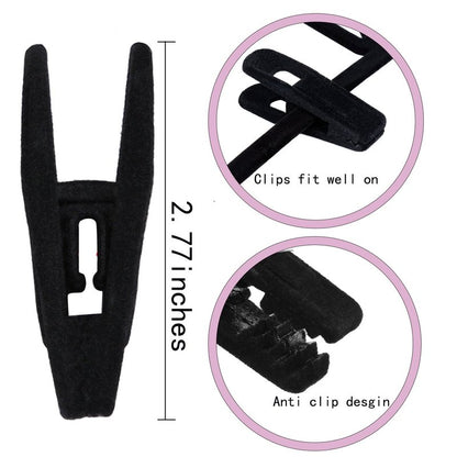 Tinfol Velvet Hanger Clips, 24 Pack Black Pants Hangers Clips, Large Opening Clothes Pin, Strong Finger Flocked Clip Perfect for Use with Slim-line Clothes Velvet Hanger