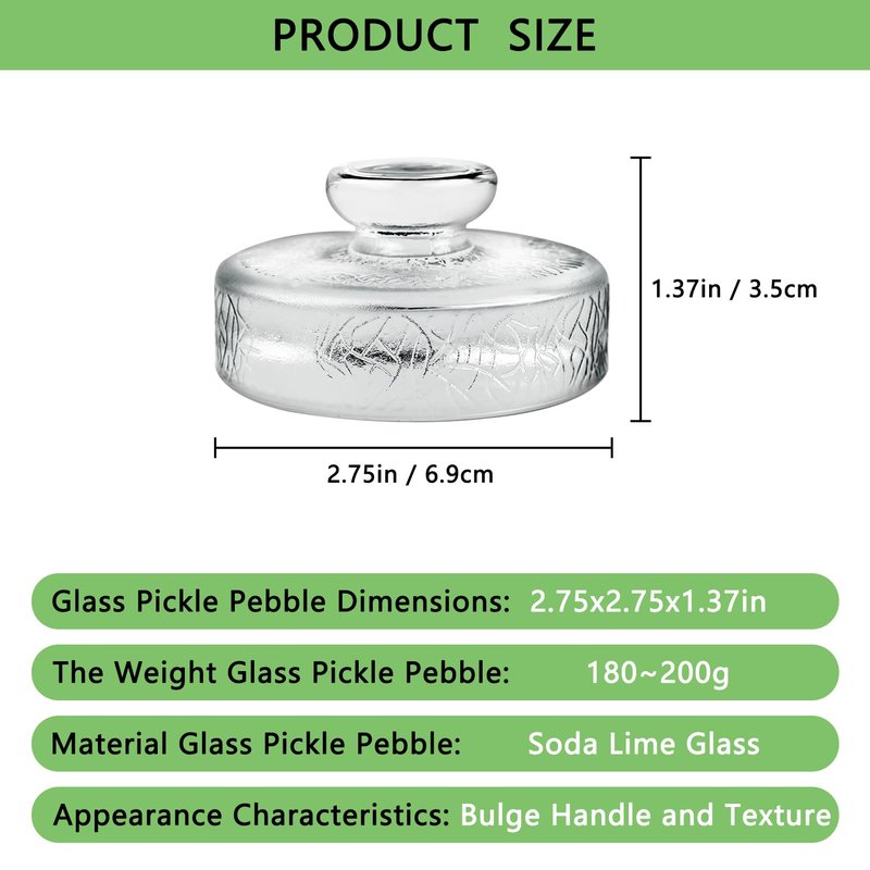 Artcome 10-Pack Glass Fermentation Weights with Easy Grip Handle and Unique Texture Design for Large Wide Mouth Mason Jars