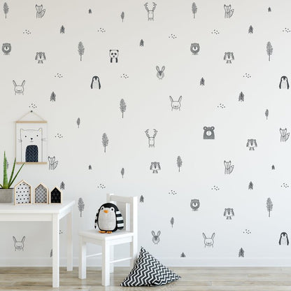 Baby RyRo London Stylish Animal Wall Stickers - Nursery, Toddler, Kids Jungle Wall Stickers with Adorable Safari Animal Designs. Easy to Apply Baby Wall Stickers. Designed by Parents in The UK