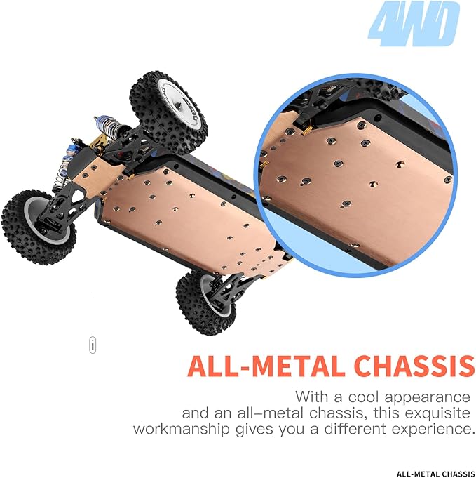 GoolRC WLtoys 124007 Brushless RC Cars 1:12 Scale Remote Control Car 4WD 75km/h High Speed Racing Car 2.4GHz All Terrain Off Road RC Truck RTR with Metal Chassis for Adults