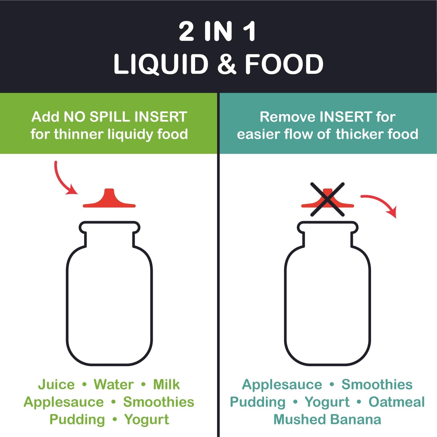 Aqua 6 oz Squeasy Snacker Spill Proof Silicone Reusable Food Pouch - for Both Soft Foods and Liquids - Water, Apple Sauce, Yogurt, Smoothies, Baby Food - Dishwasher Safe