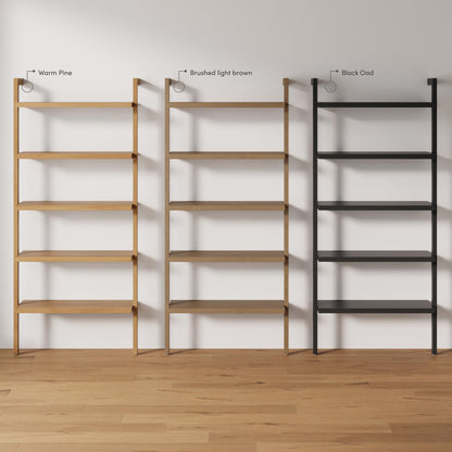Nathan James Beacon Bohemian 5 Tier Bookshelf, Wall Mounted Bookcase, Solid Wood Bookshelf in Warm Pine