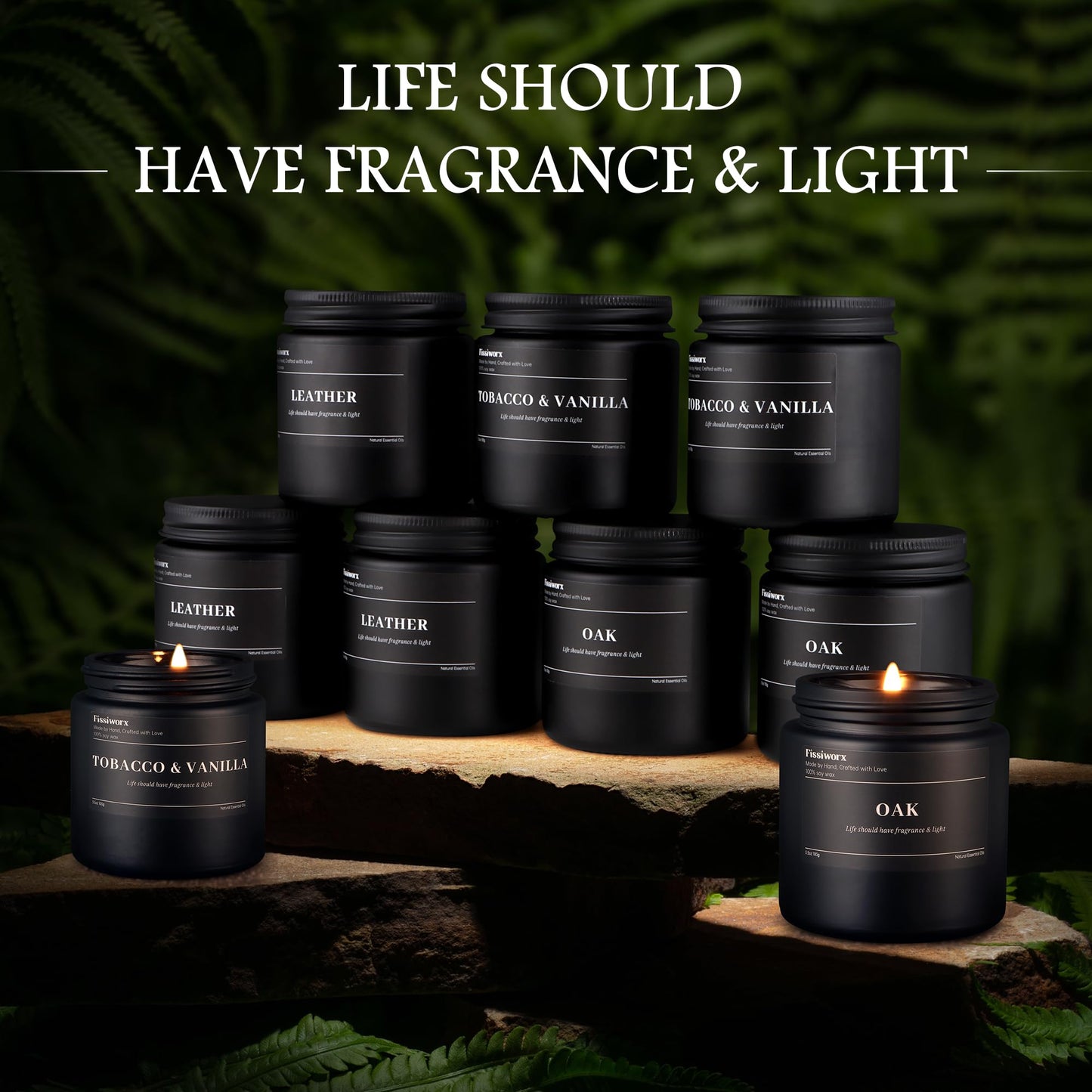 9 Pack Scented Candles Set Gifts for Men, Aromatherapy Candle Set with Scents （Lavender/Lemongrass &Eucalyptus/Bergamot）- Gift for Dad, Boyfriend, Birthday, Father’s Day, Anniversary