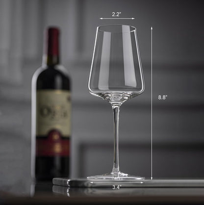 CnSneg Wine Glasses Set of 4, Premium Crystal Wine Glasses 13.5OZ for Red and White, Hand Blown Wine Glass, Unique Wedding Gift
