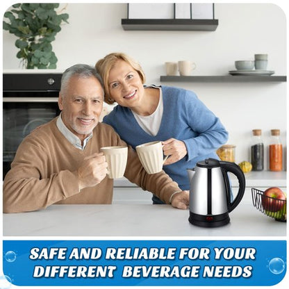 Baquler 2 Pcs 2L Electric Kettle Stainless Steel Hot Water Kettle with Auto Shut off and Boil Dry Protection Tech Electric Hot Water Pot Fast Boil for Coffee Tea Beverages