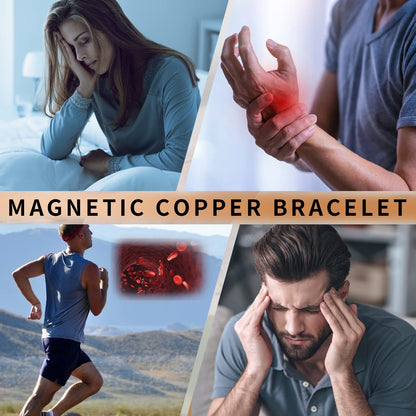 MagEnergy Copper Bracelet for Men, Cross Copper Magnetic Bracelet with Ultra Strength Magnets, Adjustable Link Jewelry Box Gift (Sizing Tool)