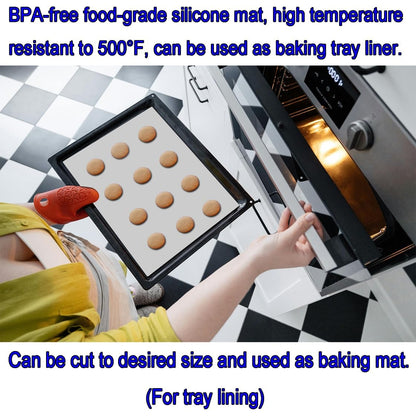 Miidqua Silicone Mat - Non-Stick, Reusable & Heat Resistant Up to 500°F, Fits Resin Crafts, Dishwasher Safe for Baking, Cookies, Pastry (36” x 24”Black)