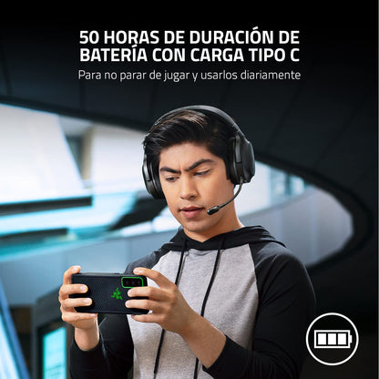 Razer Barracuda X Wireless Gaming & Mobile Headset (PC,PlayStation,Switch 2,Android,iOS): 2.4GHz Wireless + Bluetooth - Lightweight - 40mm Drivers - Detachable Mic - 50 Hr Battery - Black,(Pack of 2)