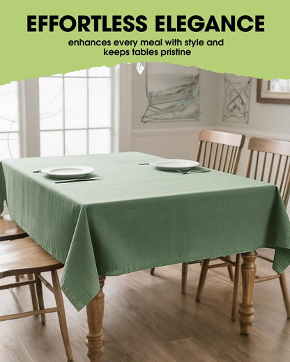 Pureegg Rectangle Linen Tablecloth Waterproof & Stain Resistant, Wrinkle-Free Table Cloth Adds Elegance and Protection, Ideal for Dining, Party, Wedding and Outdoor, 60 x 84 Inch, Sage Green