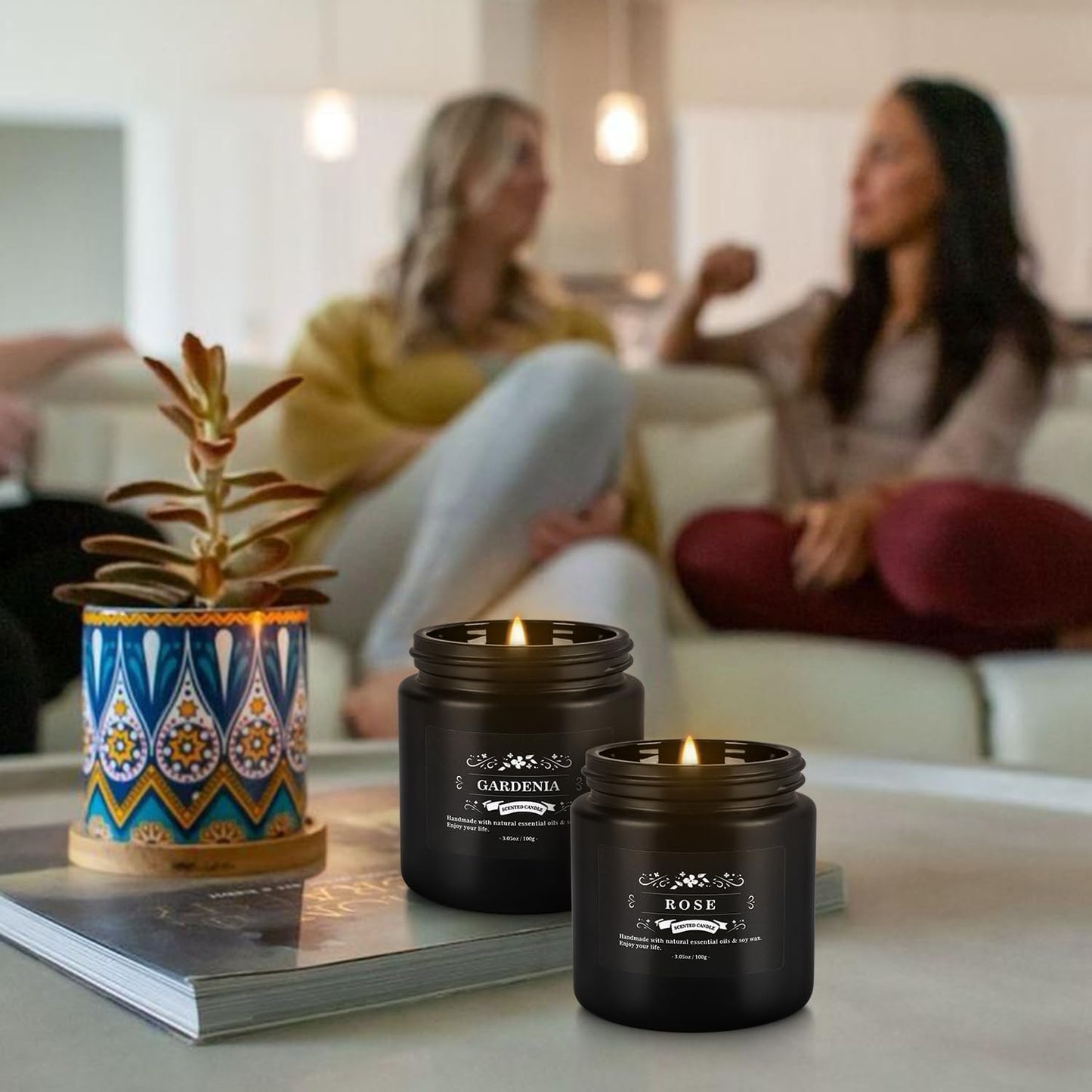 YOROXRG Scented Candles Gifts Set 12 Pack Soy Wax Travel Tin Jar Candles for Home 3.05 OZ for Mom for Christmas, Birthday, Thanksgiving, Mother's Day,Father'Day(Black)