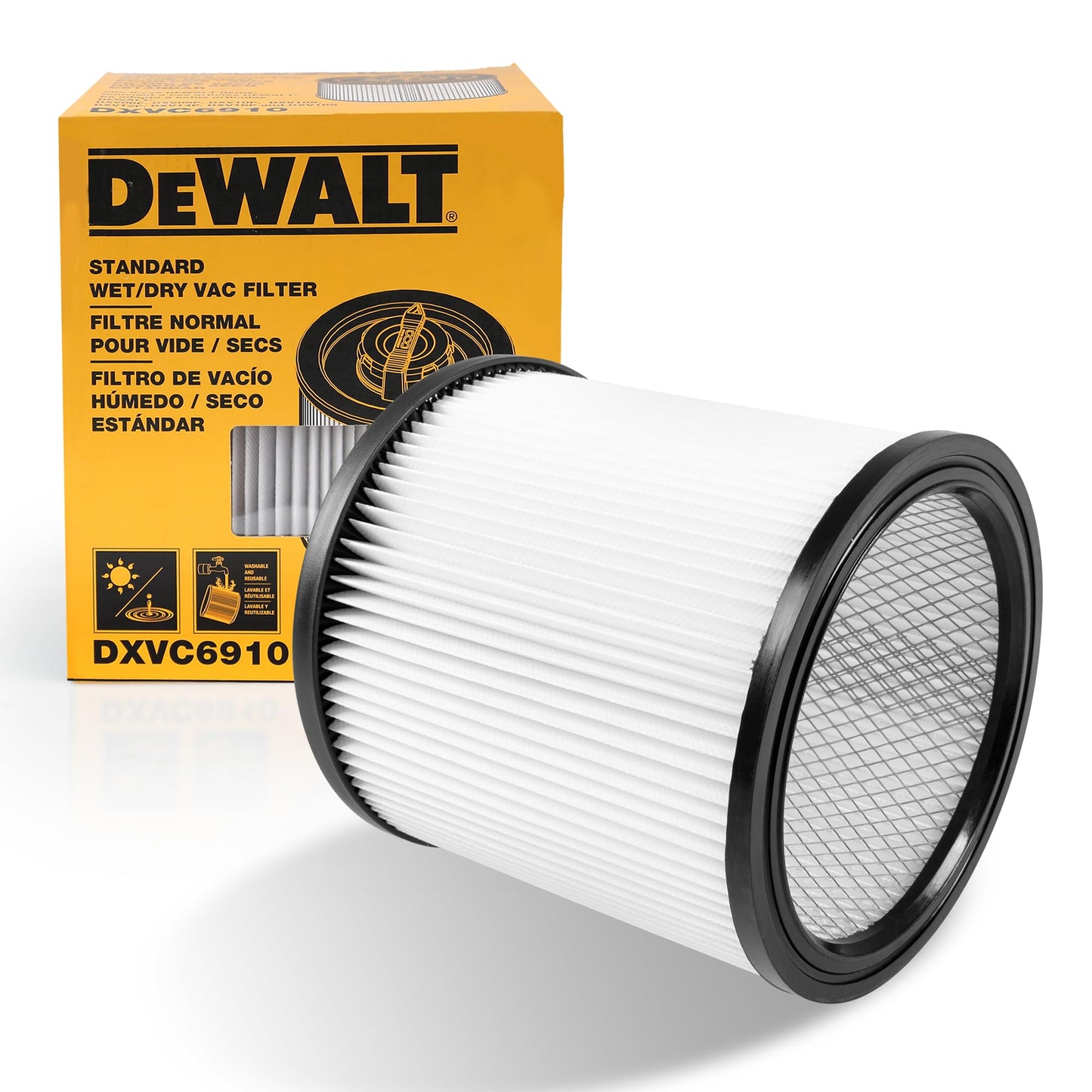 DEWALT Vacuum Filter Replacement DXVC6910, Fit for DXV06P, DXV10S, DXV09P,DXV09PA, DXV10P, DXV10PL, DXV12P, DXV16S, DXV16SA, DXV209P, DXV209PA,DXV212P,DXV212PA,DXV14P,DXV16P,DXV16PA