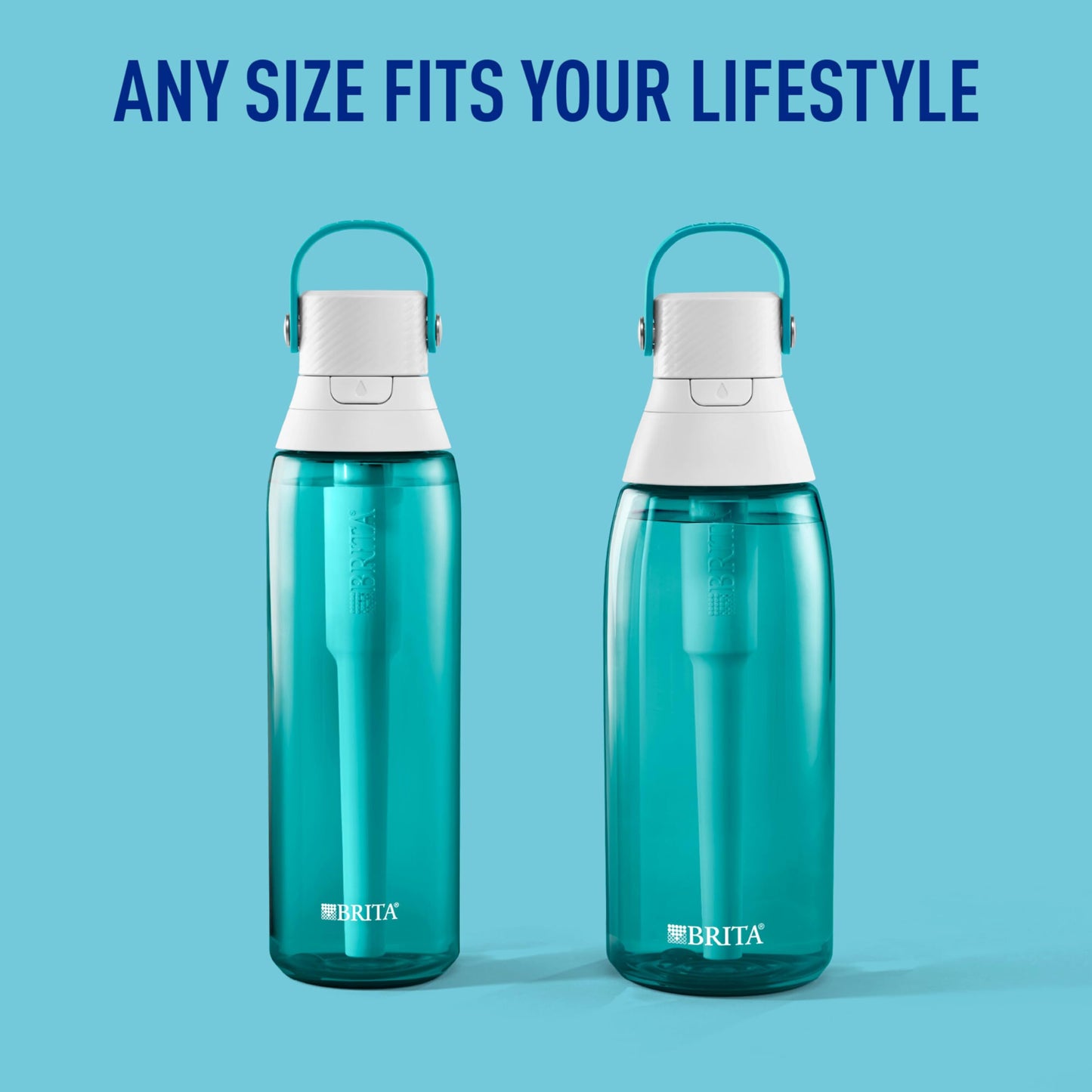 Brita Insulated Filtered Water Bottle with Straw, Reusable, Christmas Gift and Stocking Stuffer For Men and Women, BPA Free Plastic, Sea Glass, 26 Ounce