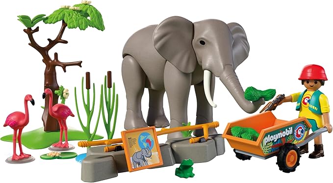 Playmobil Elephant with Zookeeper