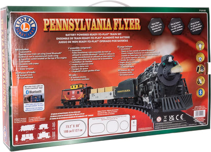 Lionel Pennsylvania Flyer Battery-Powered Train Set - Bluetooth Control, Smoke, Lights & Sounds | 2-Rail Track for Kids 4+