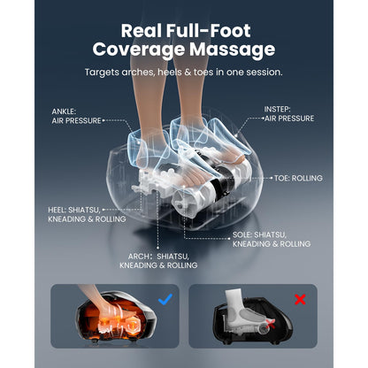 BOB AND BRAD Foot Massager Machine with Heat and Remote-FSA & HSA Eligible, Electric Shiatsu Deep Kneading Foot Massager with 4 Level, Relieve for Plantar Fasciitis and Neuropathy Pain