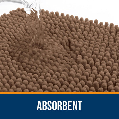 OLANLY Large Bath Rugs - Extra Soft Chenille, Quick Dry & Absorbent | 59x35 Mocha, Machine Washable