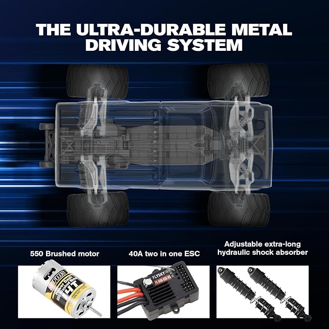 FMS 1/10 RC Truck Ford F-1002WD Monster Truck with Licensed Body 550 Brushed Motor Oil Shocks Independent Suspension – All-Terrain RC Crawler High Speed Off-Road RC Car for Gift(Red First Blood)