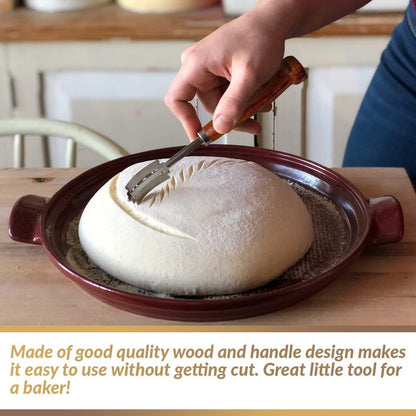 Bread Bosses Bread Bakers Lame Slashing Tool - Dough Making Slasher Tools Baking Sourdough Bread Starter Jar Scoring Knife Razor Cutter Slashing Tool Accessories for Cutting Supplies -Great As A Gift