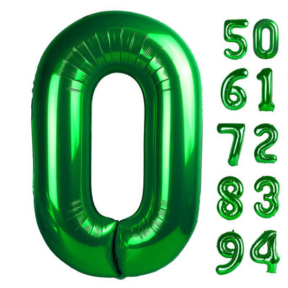 Green Number Balloon 40 Inch, 0 Number Balloons, 10 20 30 40 50 Numbers Balloon Birthday Decorations, Green Party Supplies for Women Men, St. Patrick's Day Games Theme Birthday Decorations