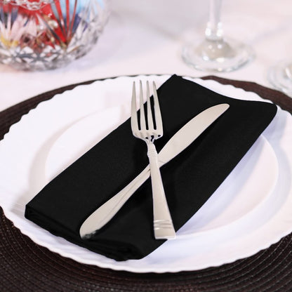 Utopia Home Black Cloth Napkins (12 Pack, 18x18 Inches), Ideal Dinner Napkins for Party, Wedding and Lunch/Dinner