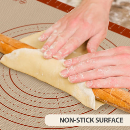 Pastry Mat, 0.7mm Extra Thick 28 x 20 Inches Large Non Stick Silicone Baking Pad, Pie Crust Rolling Supplies for Making Christmas Cookies Bread, Easy to Clean