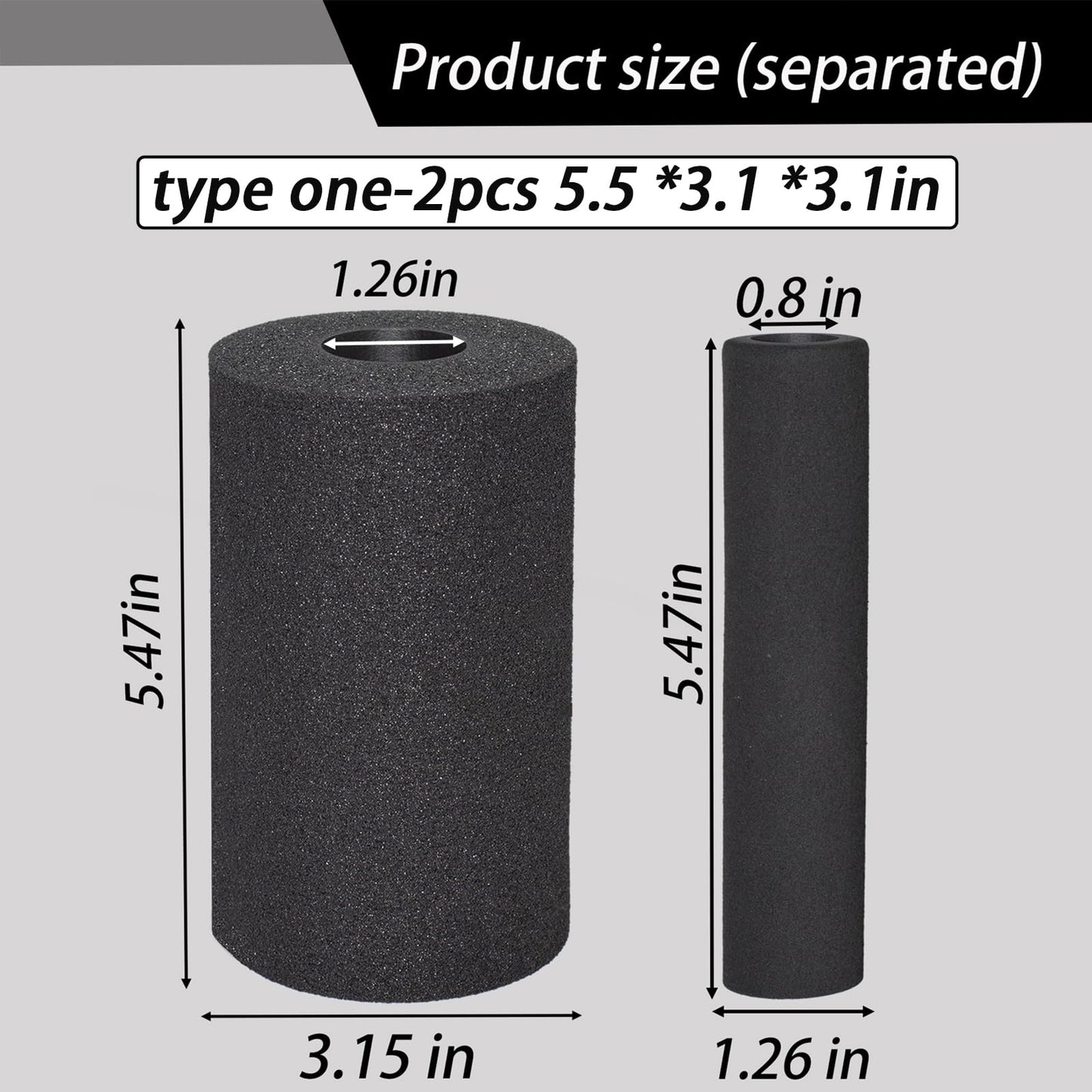 Foot Foam Pads Rollers(7.87in*3.14in*3.14in) for Exercise Machine, Inversion Table, Workout Bench, Sits Ups Replacement Parts, Home Gym Accesories