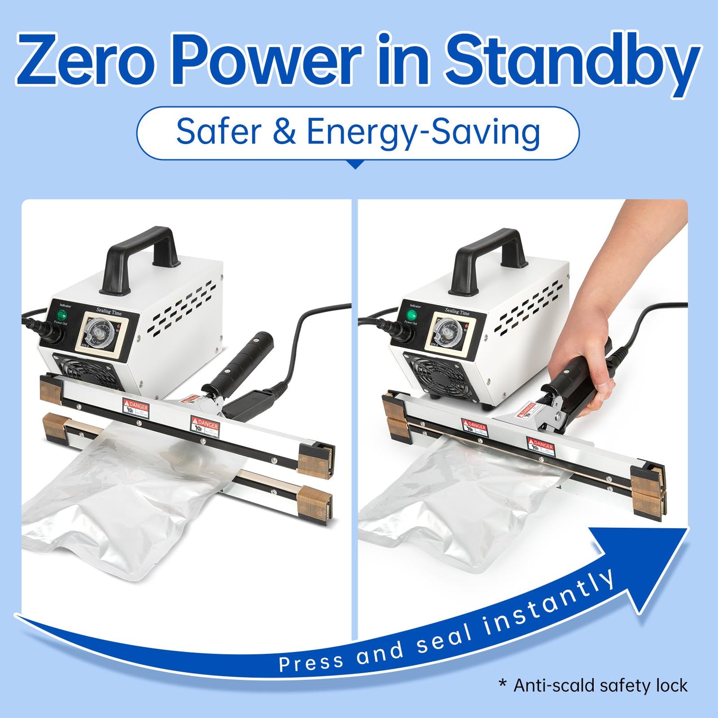 R-PACK Portable Handheld Heat Sealer Machine, IPS-300 12-Inch | Instant-Heat Sealing for Polyethylene, Foil, Kraft, and Mylar Packaging