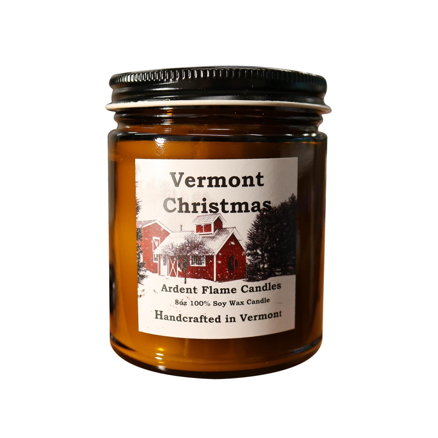 Ardent Flame Candles | Vermont Christmas | 100% Natural Soy Wax Candle for Home Decor | Highly Scented | Premium Fragrance | Handmade in Vermont, USA | 8 oz | Long Lasting | Gift for Women and Men