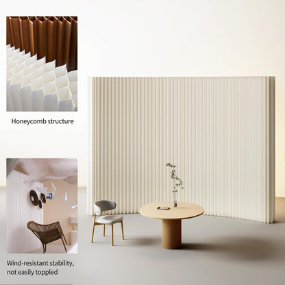 Paper Room Divider, Folding Privacy Screen Lightweight Stretchable Accordion Room Divider Wall, Portable Paper Wall Divide for Home, Office, Clothing Shop (White, L：118in x W: 17in x H：71in)