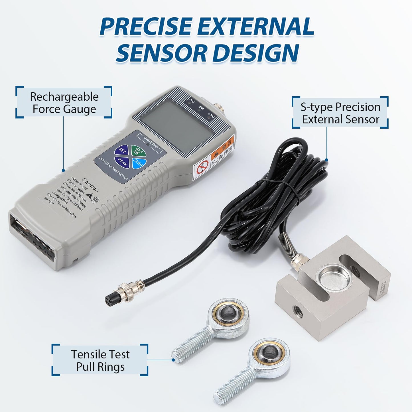 BAOSHISHAN DS2-5000N Digital Force Gauge with External Sensor
