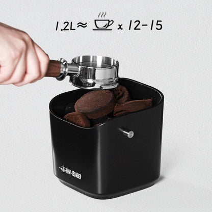 MHW-3BOMBER Espresso Knock Box, 1.2L(15 Cups) Coffee Knock Box with Coffee Clean Brush and Removable Knock Bar for Espresso Puck, Coffee Ground, Durable Espresso Accessories, CS7092-OS